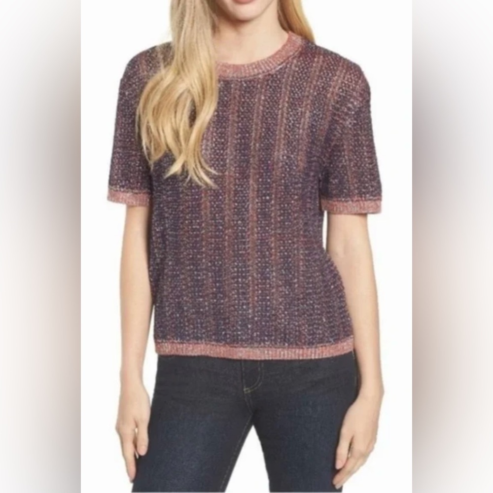 VELVET by Graham & Spencer Short-Sleeve Loose Knit Top ~ Anthropologie